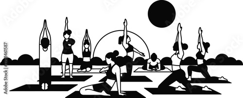 yoga class outdoor practice