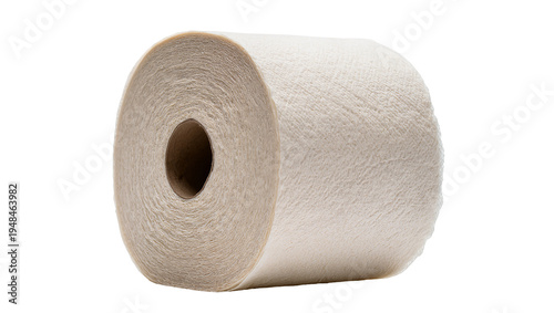 Tableau sur toile Textured beige toilet paper roll, a soft and absorbent household essential for p