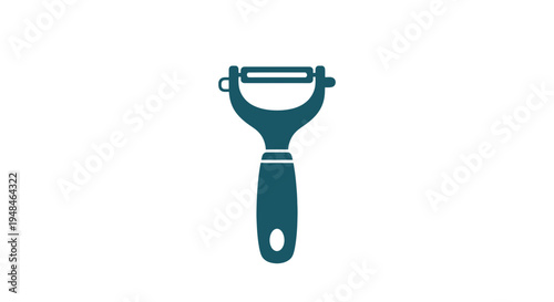 Teal Vegetable Peeler Kitchen Utensil Icon.
