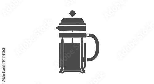 French Press Coffee Maker Illustration.
