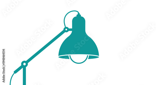 Teal Desk Lamp with Adjustable Arm.