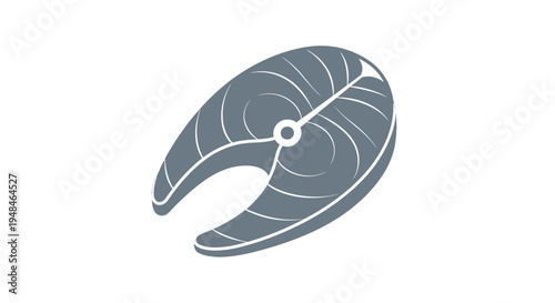Gray Leaf Illustration with White Lines.