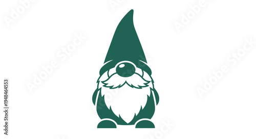 Green Gnome Character with White Beard.
