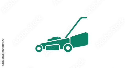 Green Lawn Mower Icon Illustration Design.
