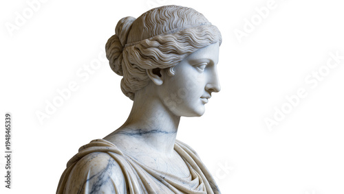Принти на полотні Elegant classical marble bust of a serene ancient Greek goddess or Roman noblewo