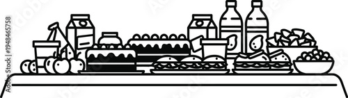 Spring bank holiday picnic essentials illustration