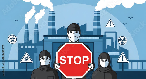 Protesters against industrial pollution and environmental damage.