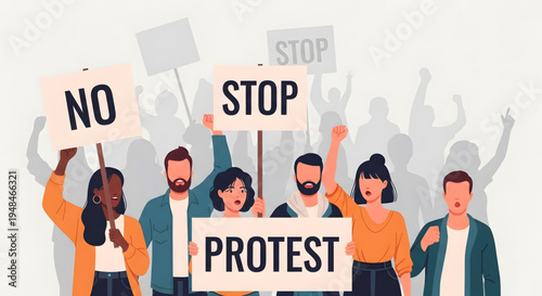 People protesting with signs outdoors.