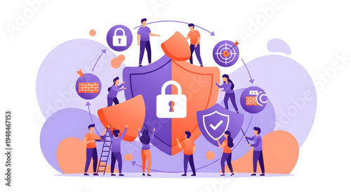 Cybersecurity team protecting online data.