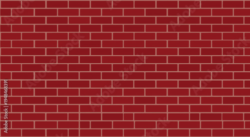 Red brick wall background with repeating brick pattern creating architectural texture suitable for construction, design and urban backgrounds. Clean, red brick wall background texture.
