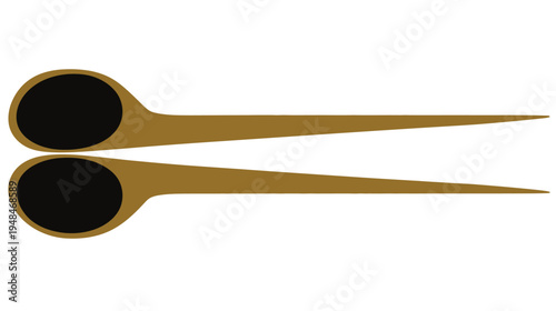 Abstract graphic with two stylized teardrop shapes and extended, pointed tails