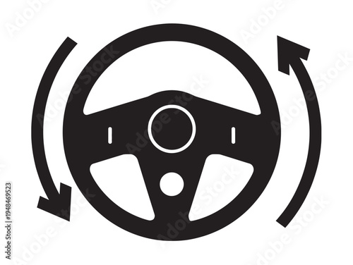 Autopilot icon, car AI assistant symbol, autonomous driving vector illustration, flat style, smart car technology design