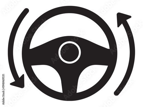 Autopilot icon vector, car assistant symbol, AI driving technology illustration, flat style, autonomous vehicle and smart driving design