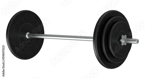 Konstfotografi Isolated dumbbell with black weight plates fitness and strength training equipme