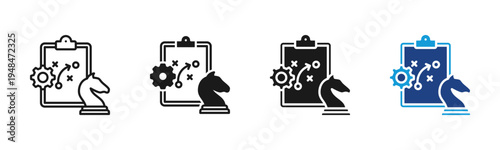 Strategy Formulation icon set multiple style collection