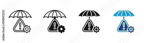 Risk Mitigation icon set multiple style collection
