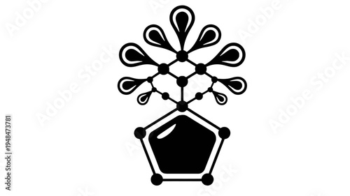 Black and white molecular structure symbol.