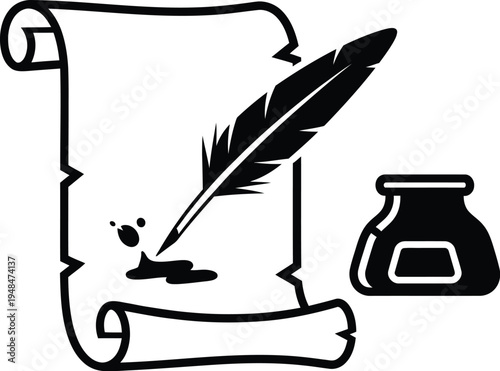 Constitution day illustration quill pen and parchment celebrating founding documents