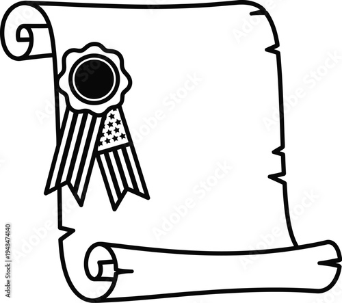 Constitution day illustration of a historic document scroll