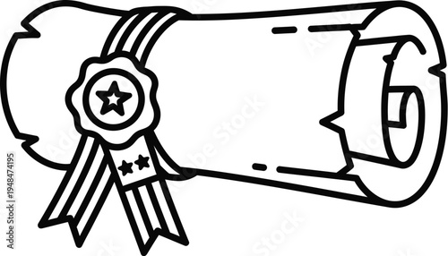 Constitution day illustration of a rolled up document with seal