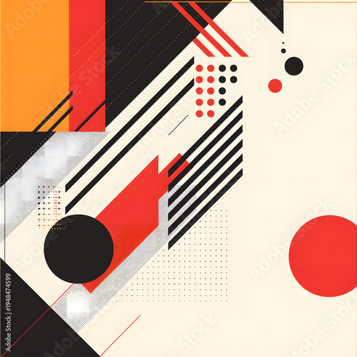 Modern abstract geometric shapes colorful minimal background vector design