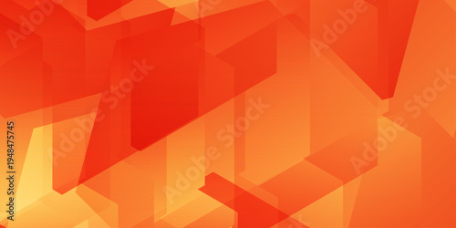 Abstract geometric orange background with dynamic overlapping diagonal shapes and 3d corporate gradient design