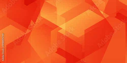 Abstract geometric orange background with dynamic overlapping diagonal shapes and 3d corporate gradient design