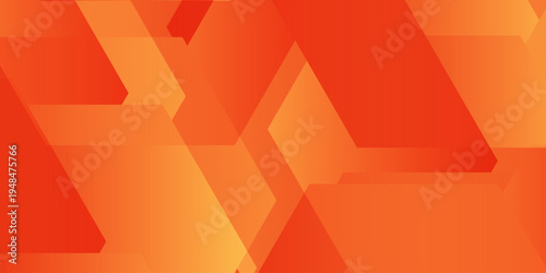 Abstract geometric orange background with dynamic overlapping diagonal shapes and 3d corporate gradient design