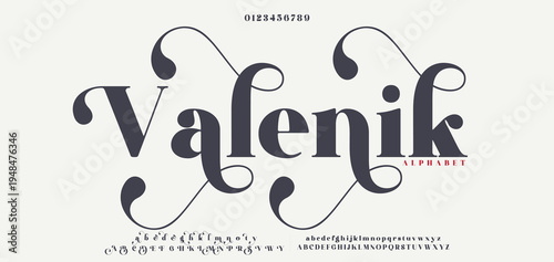 Valenik Elegant serif font with stylish swashes, perfect for wedding invitations, branding, and magazines