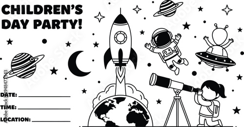 Children's day space party fun activities for kids