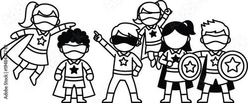 Children's day celebration with superhero kids