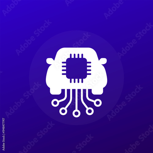 autonomous car icon, vector pictogram