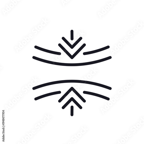 compression icon, line vector pictogram on white