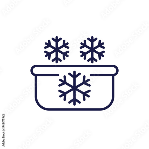 cold plunge icon line icon with a tub
