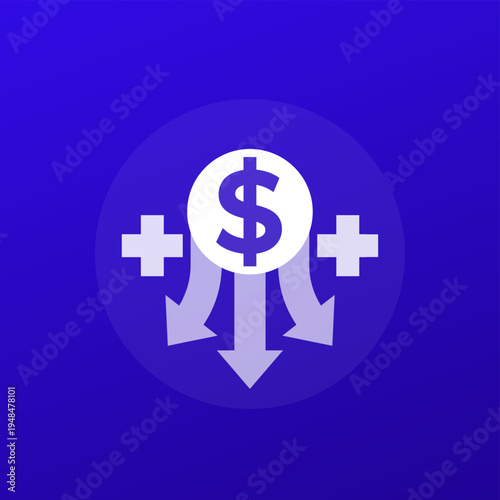 reduce medical costs icon, transparent design