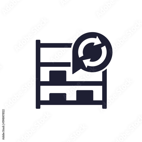 restock inventory icon on white