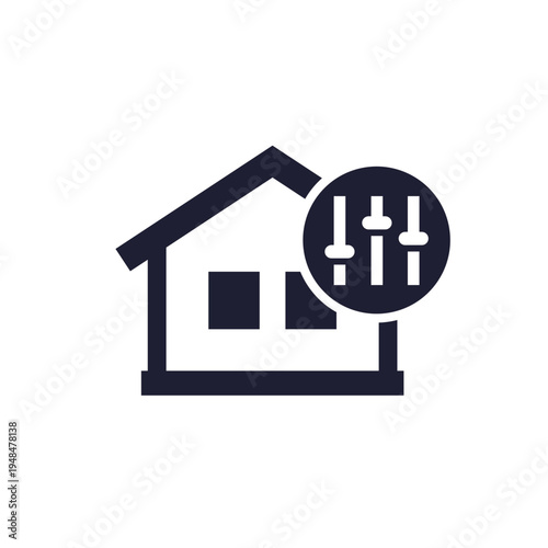 smart house settings icon on white