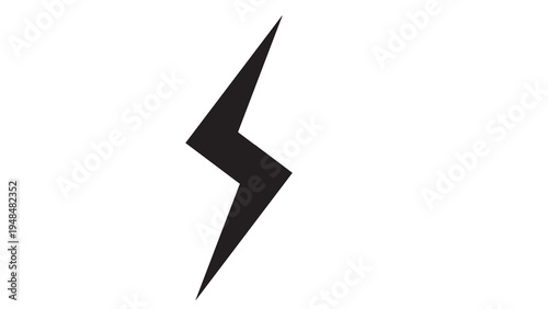 Foto Black lightning bolt vector symbol, electric energy, power icon, abstract symbol