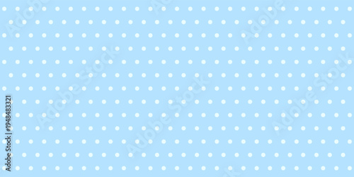 Seamless white polka dot pattern on blue background. Vector gritty backdrop