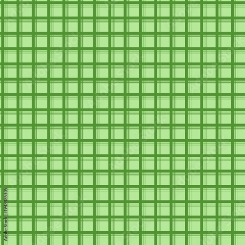 Seamless green plaid pattern background. Classic gingham check texture with lime and forest green stripes. Perfect for textile design, gift wrap, wallpaper, and creative crafts.