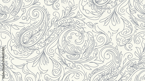 Intricate ornamental paisley pattern texture for design projects and backgrounds.