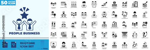 People Business Duotone Editable Icons set