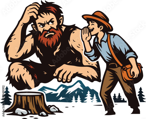 Archaeologists excavating fossils illustration with ancient human skeleton discovery, paleontology research and historical excavation concept design