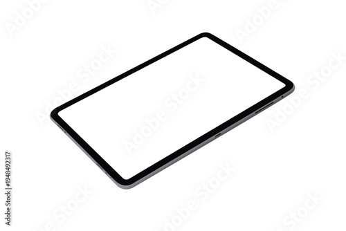 Modern Tablet Mockup with Blank Screen Perspective View