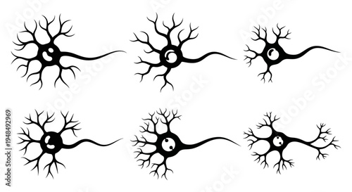 Abstract Neuron Cells Illustration, Neural Network Concept