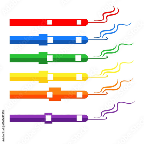 Colorful Paint Brushes with Vibrant Strokes