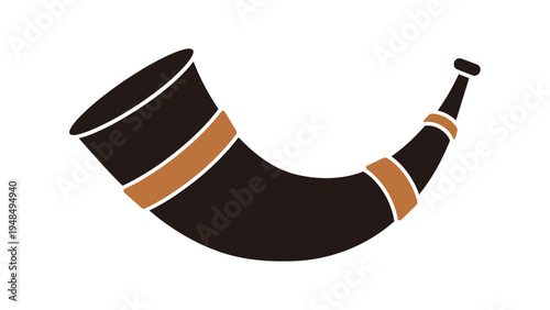 Hunting Horn Silhouette - Signal Instrument with Rustic Design