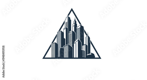 City skyline in triangle shape.