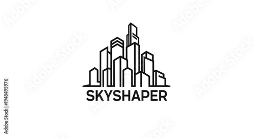 City skyscraper skyline logo design.