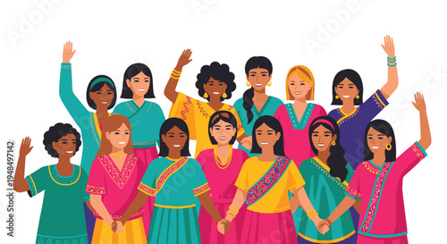 Diverse Group of Women Celebrating Together.